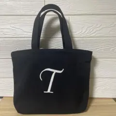 ✨jewelna Rose✨T刺しゅう キャンバス ミニトートバッグ 黒のサムネイル