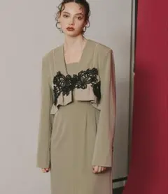 【ANDRESD】ピンストライプテーラードビスチェドレス