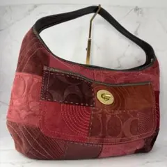 【希少】 コーチ ホーボー ワンショルダー ボルドー スエード ターンロック