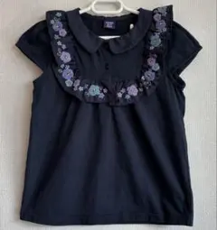 アナスイミニ 花柄刺しゅう 襟付き Tシャツ