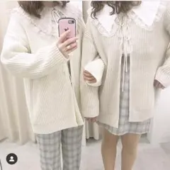 NICECLAUP 前後2way ニット カーディガン