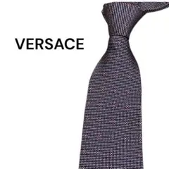 VERSACE ネクタイ シルク メデューサ ロゴ ドット イタリア製 極美品