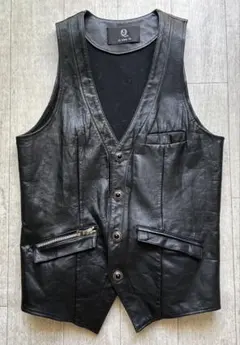 bajra /バジュラ ラムレザーベスト スカル 総柄 ブラック L - メルカリ