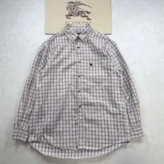 BURBERRY ノバチェック柄 ボタンダウンシャツ ホワイト系 LL