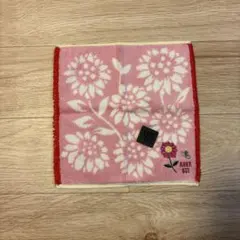 ANNA SUI 花柄タオルハンカチ　ピンク　かわいい