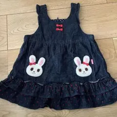 MIKI HOUSE デニムワンピース うさぎ 80cm