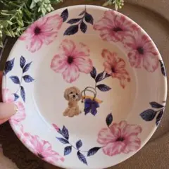 犬フードボウル ダックスフンド×紫陽花 世界にひとつ犬フードボウル ダックスフンド×紫陽花 - メルカリ