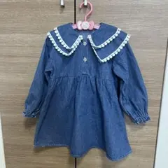 最終値引きデニムフォーマルワンピース100