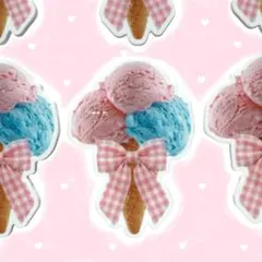 1枚65円 プラ板　プラパーツ　アイスクリーム　リボン