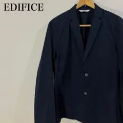 エディフィス コットン リネン 薄手 ネイビージャケット テーラードジャケット