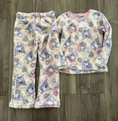 サンリオ マイメロ クロミ もこもこ フリース パジャマ 110 ピンク 美品