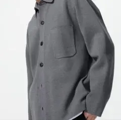 UNIQLO（ユニクロ）ミラノリブシャツカーディガン（長袖）グレーS