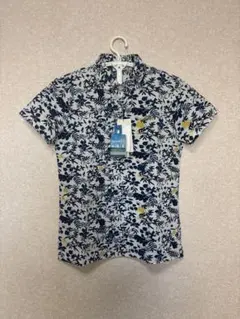 新品 adidas 半袖 ポロシャツ 花柄 ネイビー ホワイト　Lサイズのサムネイル