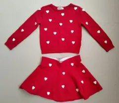 H&M　ハート柄ニットセットアップ　ニット&スカート　100サイズ