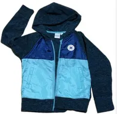 コンバース キッズ 切替パーカー 130 ブルー系 CONVERSE