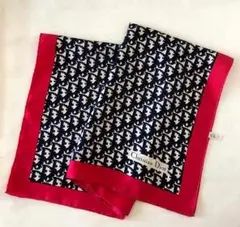 美品稀少色フランス製クリスチャンディオールロゴトロッター総柄大判スカーフ