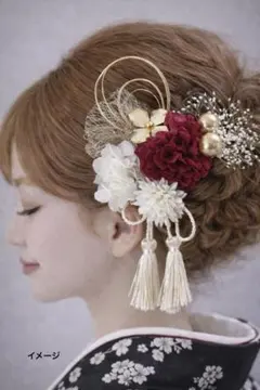 卒業式 成人式 結婚式 髪飾りヘッドパーツ 水引 ドライフラワー 袴