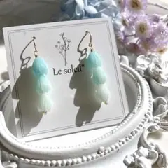 シーブルーカラーピカケピアス✧淡水パール✧14kgf