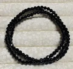 ブラックスピネル　３連ブレスレット　３.５mm