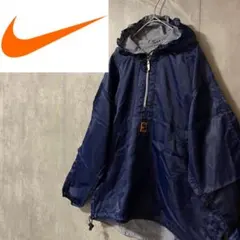 NIKEナイキナイロンジャケットハーフジッププルオーバーブルゾン紺ネイビー90s