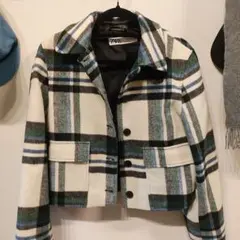 ZARA チェック柄ショートジャケット