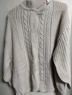 grl グレイル　ケーブルショルダーカットボリュームスリーブニットトップス