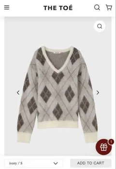 THETOE Sendlinger Argyle Knit Vネックセーター S