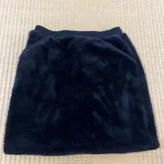 美品 ユニクロ ボアミニスカート フリース ブラック Sサイズ モコモコ