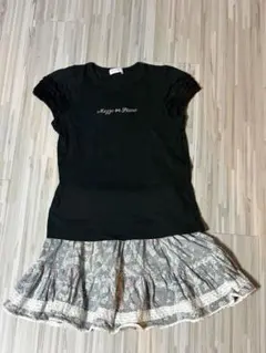 Mezzo Piano フリル袖 Tシャツ スカート135