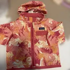 patagonia 花柄 ピンク　薄手フード付きジャケット　12-18m