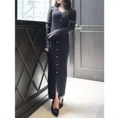 襟付き ロングニットワンピース RESEXXY