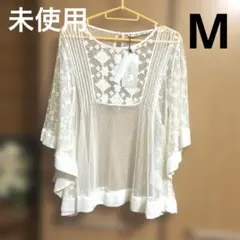 ZARA BASIC 刺繍レース チュニック ホワイト M 未使用品。