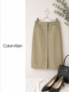 Calvin Klein カルバンクライン ラップ風 タイトスカート ベージュのサムネイル