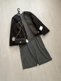 新品2点セット♡スコットクラブ購入キルティングリバーシブルコートニットワンピース