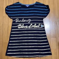 廃盤 バーバリー ブルーレーベル ボーダー ワンピース ロゴプリント