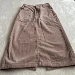 コーデュロイ ベージュ タイトスカート