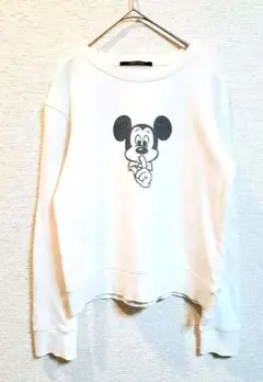 ミッキーマウス プリント クルーネック トレーナー