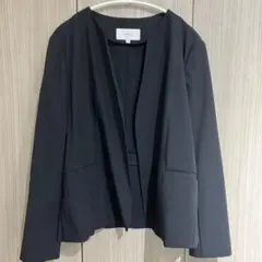 ネイビー ノーカラージャケット