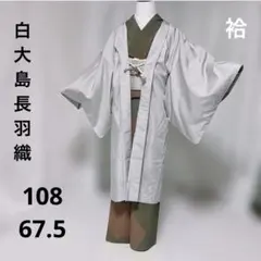 No.2889 未使用シリーズ正絹白大島紬100亀甲長羽織 単衣 美品 - メルカリ