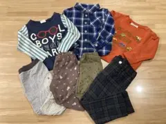 トレーナー　チェックシャツ 裏起毛　パンツUNIQLO 西松屋　セット　7点