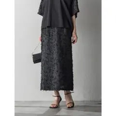 美品MAYSON GREY ツッキリジャカードIラインスカート M 黒のサムネイル