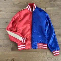 ★古着屋購入サテンブルゾン　スカジャン　スーベニアジャケット赤青