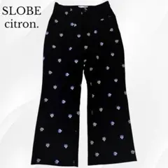 近年モデル　スローブシトロン 洗える フラワーエンブロイダリーパンツ 花柄 刺繍