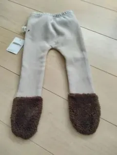 新品、未使用 ベージュ 裏起毛フリース ボトムス 95cm 秋、冬