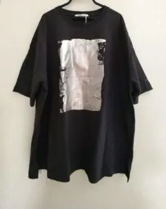 NUNIFE　箔プリント　Tシャツ スミクロ　M　ユニセックスのサムネイル