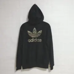 美品 アディダスオリジナルス フリースパーカー 黒 L。S-1