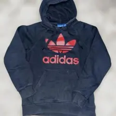 adidas フード付きトレーナー ブラック/レッド