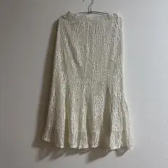 earth music &ecologyアイボリー レース フレアスカート