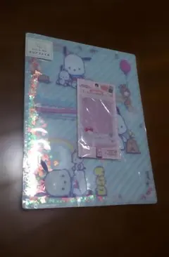 サンリオ ポチャッコ スパンコールクリアファイル＆スマホ用カードポケット