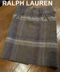 RALPH LAUREN チェック柄タイトスカート　ラルフローレン　アルパカ混